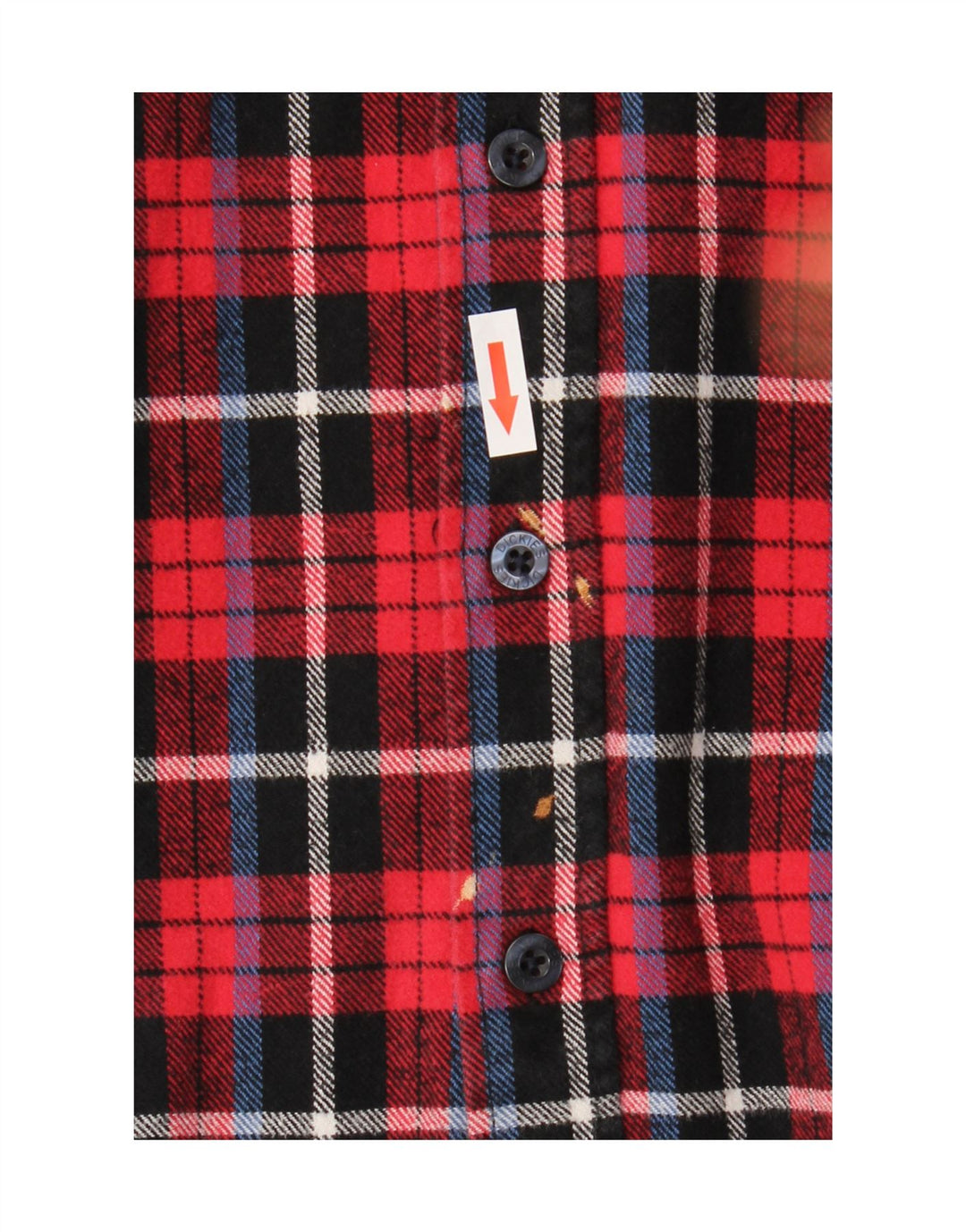 Camisa masculina de flanela DICKIES de algodão xadrez vermelho médio