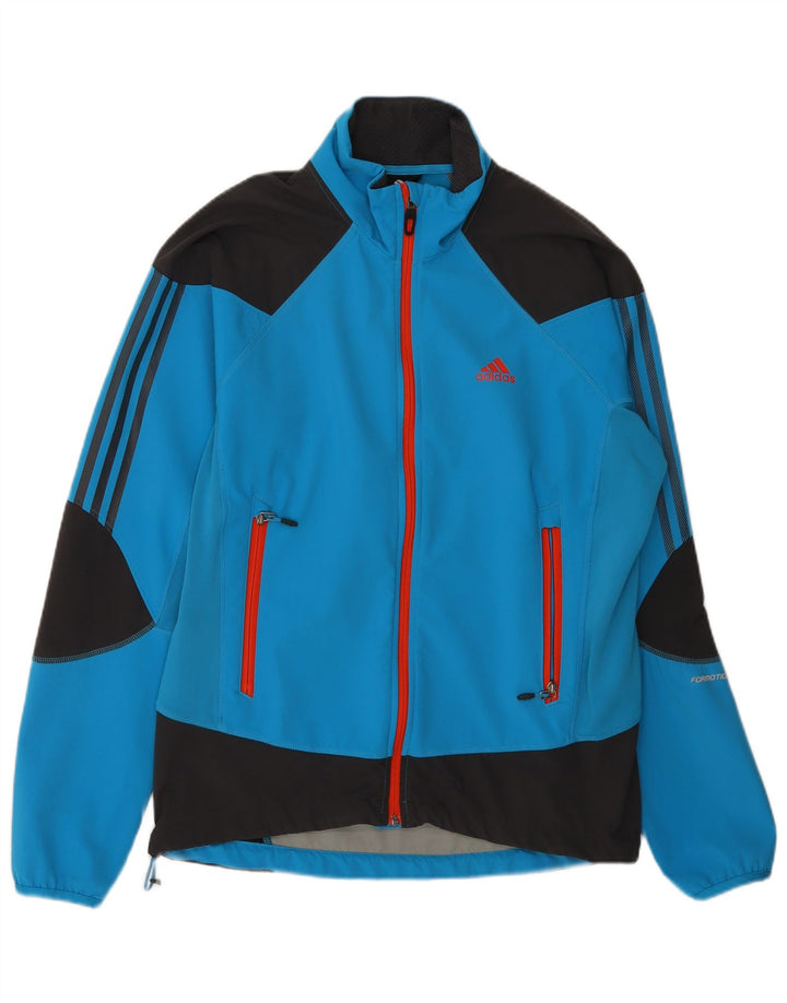 ADIDAS Mens Tracksuit Top Jacket UK 44/46 Grande Azul Colourblock Poliéster