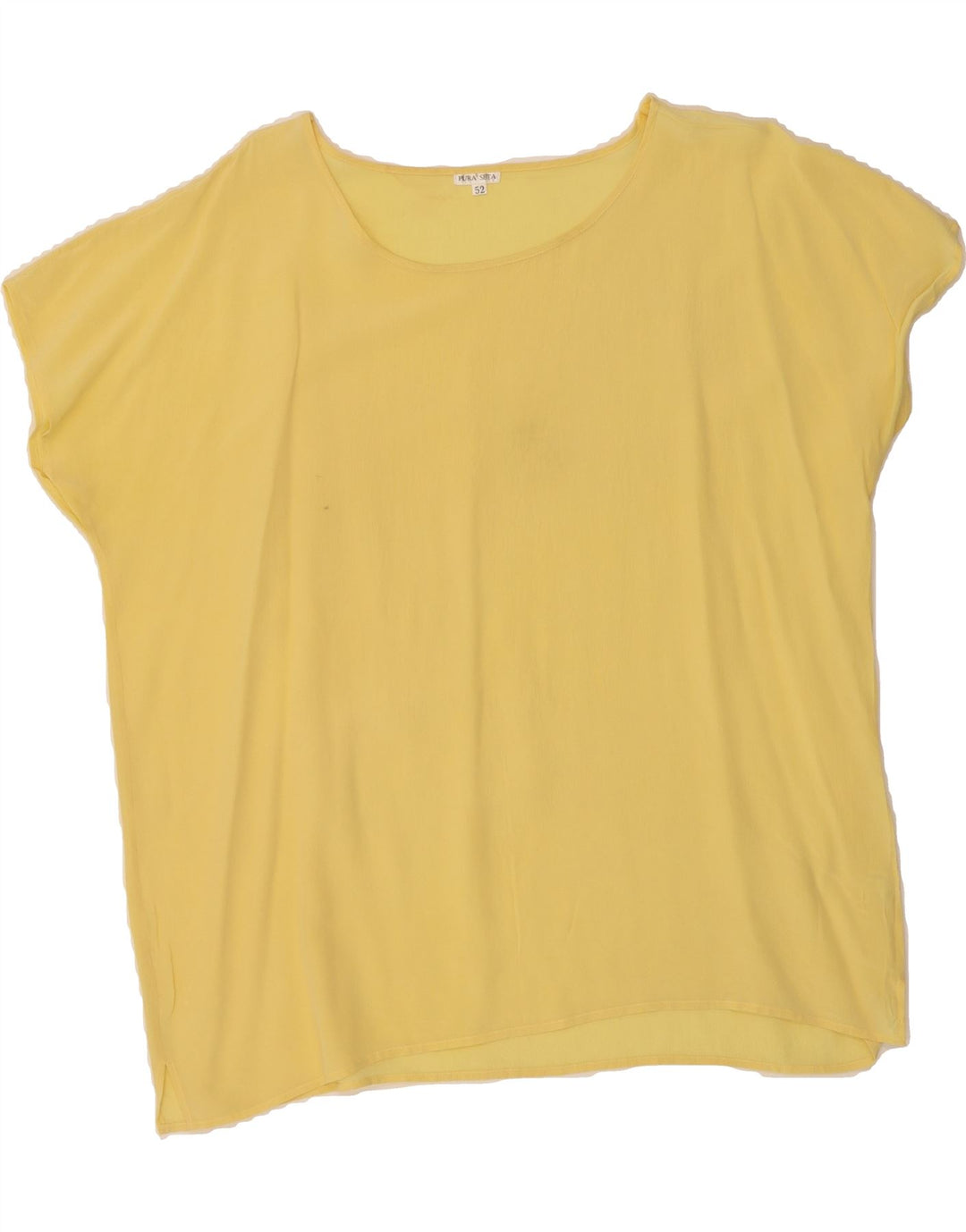 VINTAGE Womens Blouse Top IT 52 2XL Yellow Silk Vintage Vintage and Second-Hand Vintage from Messina Hembry 