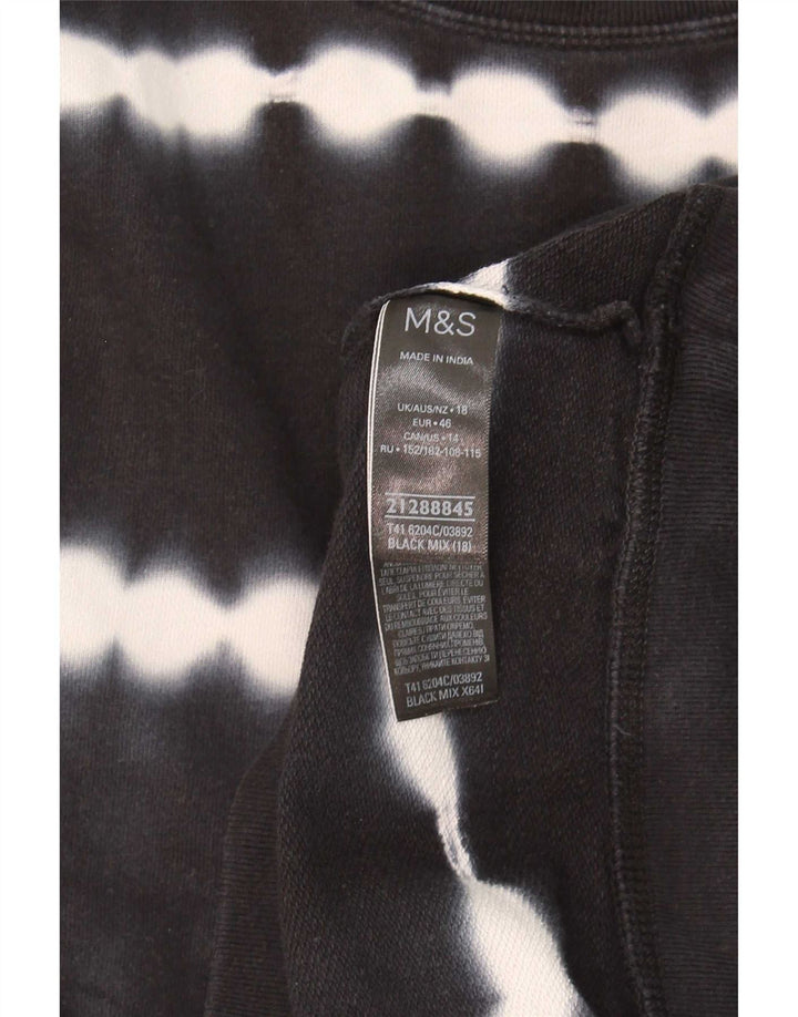 Suéter oversized feminino Marks & Spencer Reino Unido 18 XL preto tie-dye