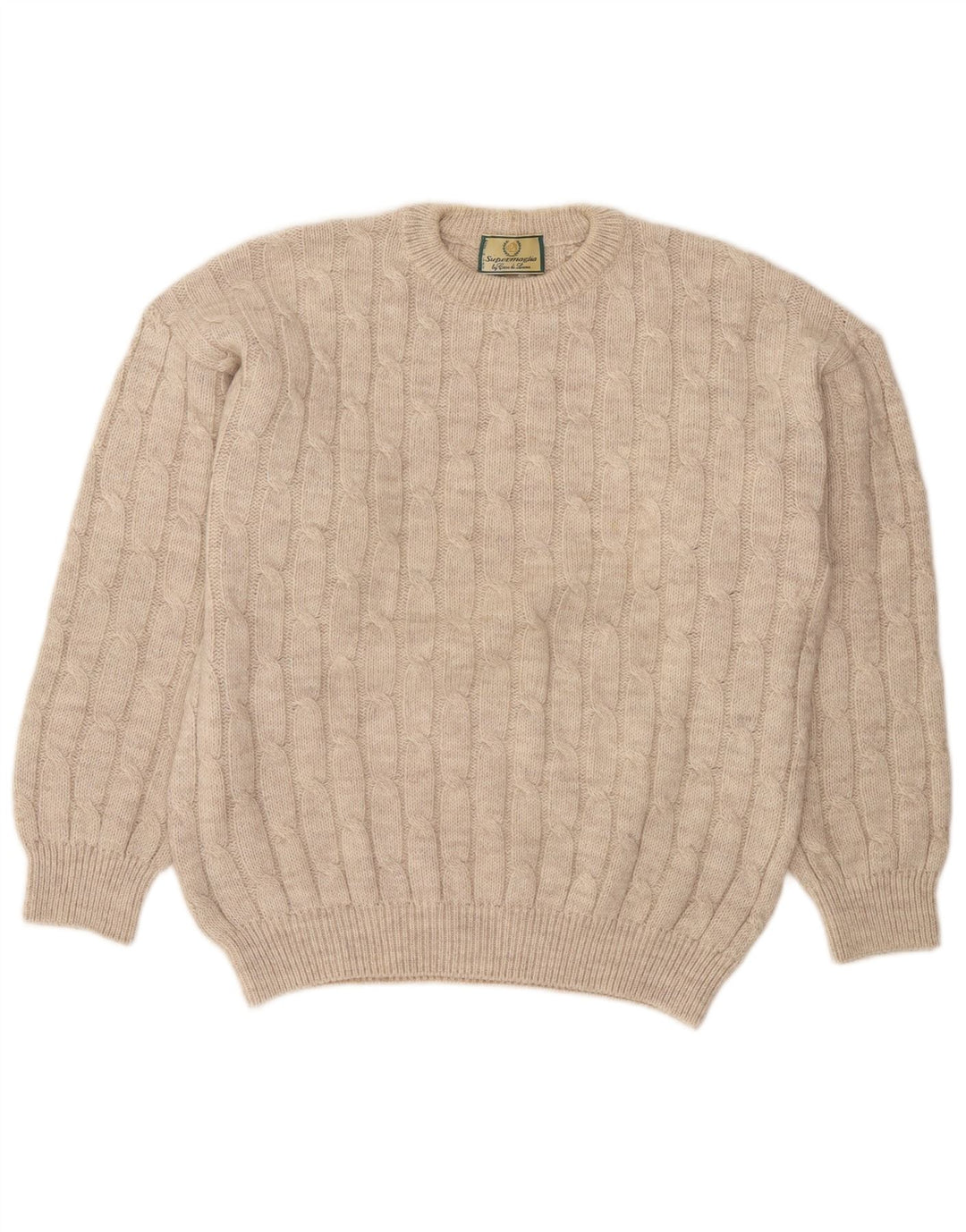 Suéter masculino Supermaglia com gola redonda, grande bege