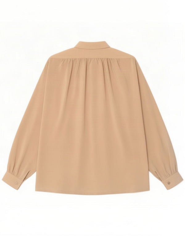 Blusa feminina vintage oversized IT 42 poliéster bege médio