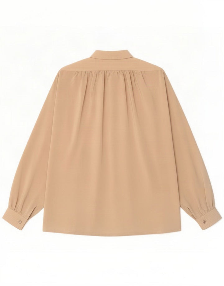 Blusa feminina vintage oversized IT 42 poliéster bege médio