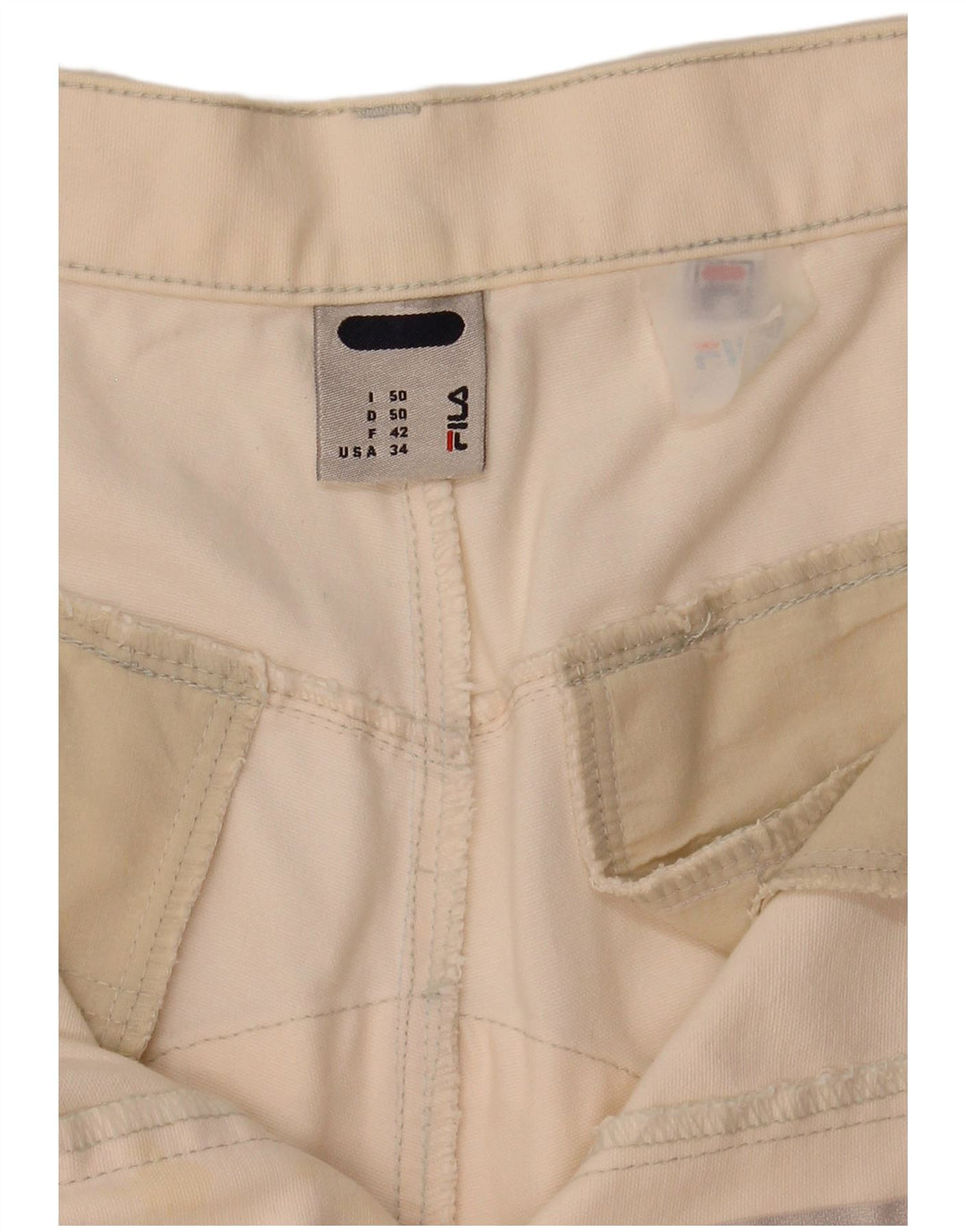 Fila Mens Chino Shorts IT 50 Grande W34 Off White