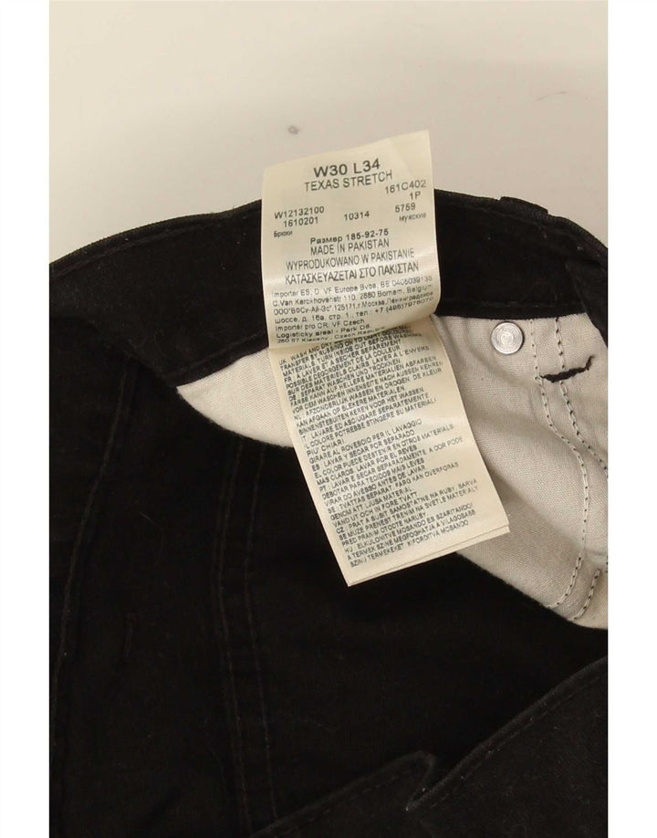 Wrangler Masculino Texas Stretch Straight Jeans W30 L34 Algodão Preto