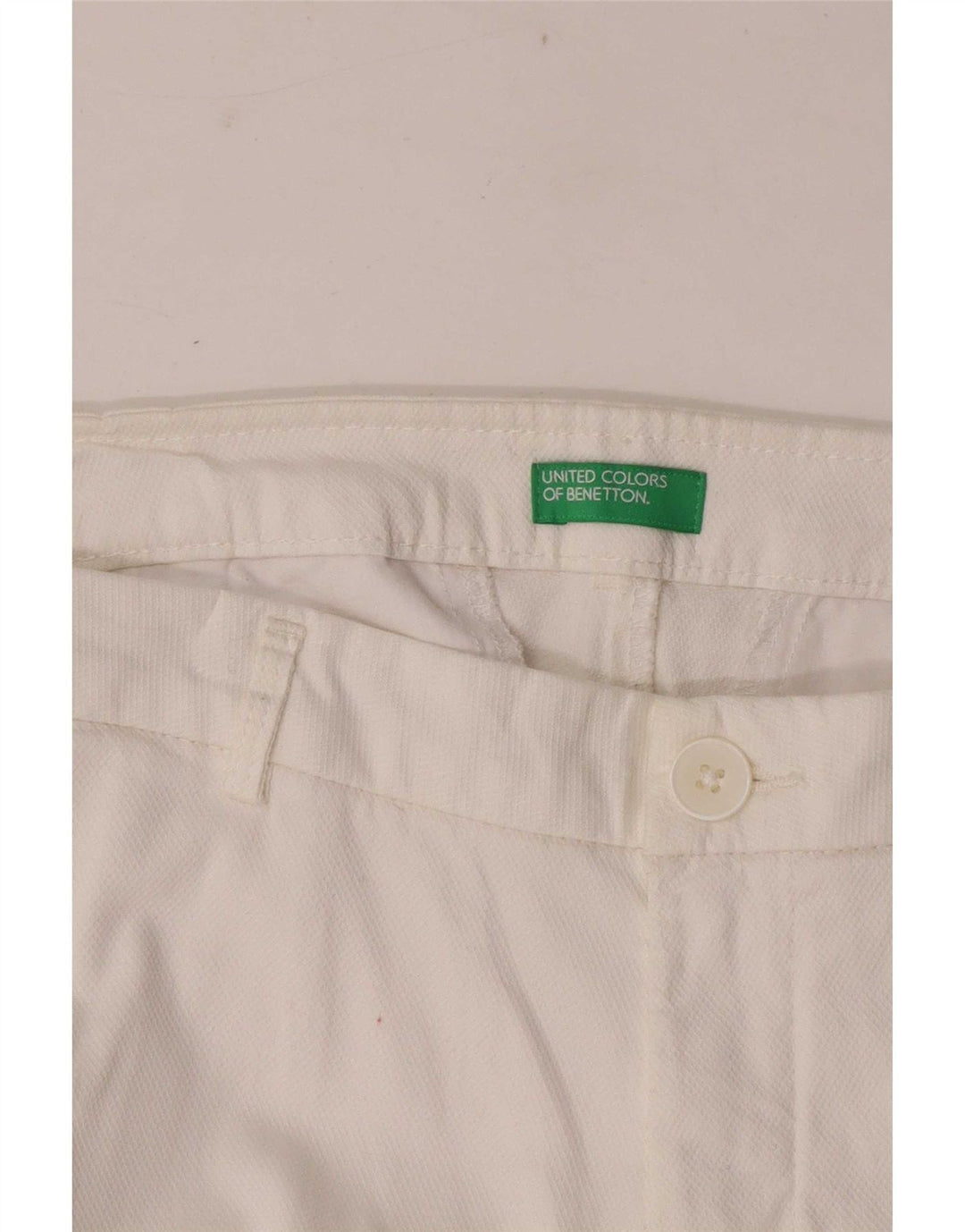 Calça feminina cortada reta Benetton W32 L25 branca