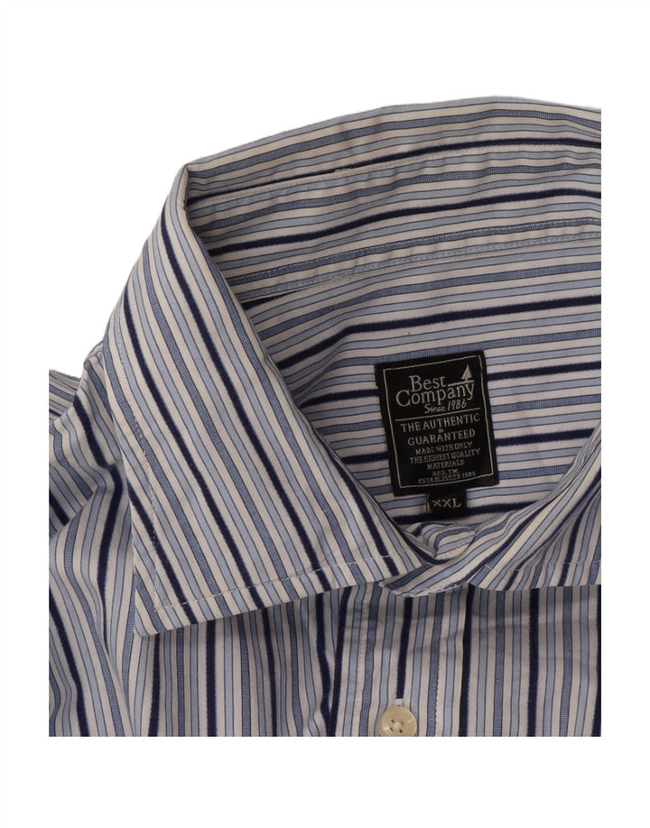 Camisa masculina BEST COMPANY 2XL listrada azul