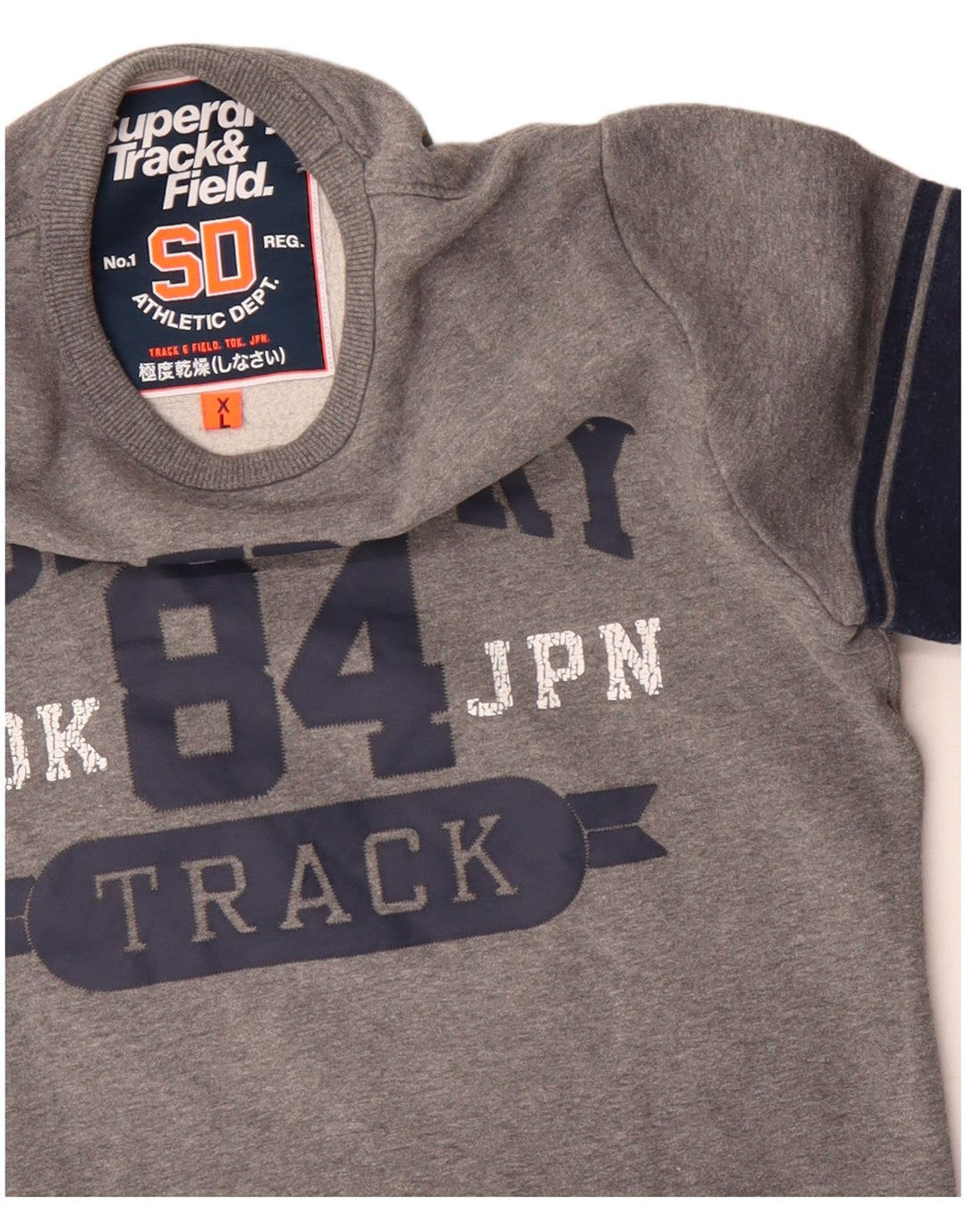 Superdry moletom gráfico masculino jumper XL cinza colorblock algodão