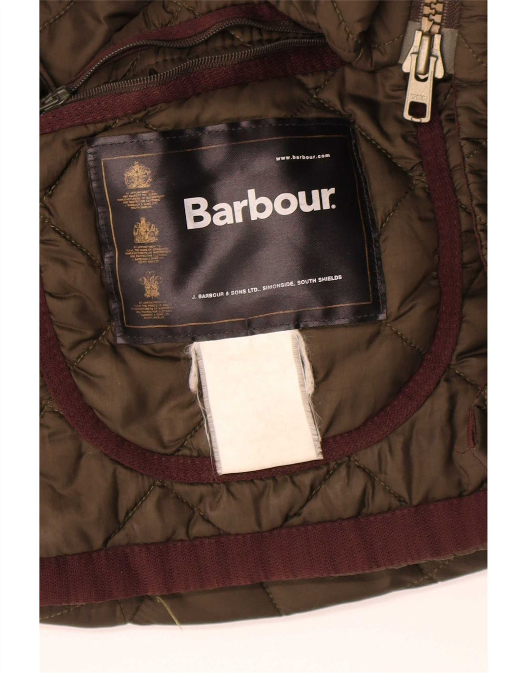 Jaqueta acolchoada masculina Barbour tamanho 42 XL verde colorblock