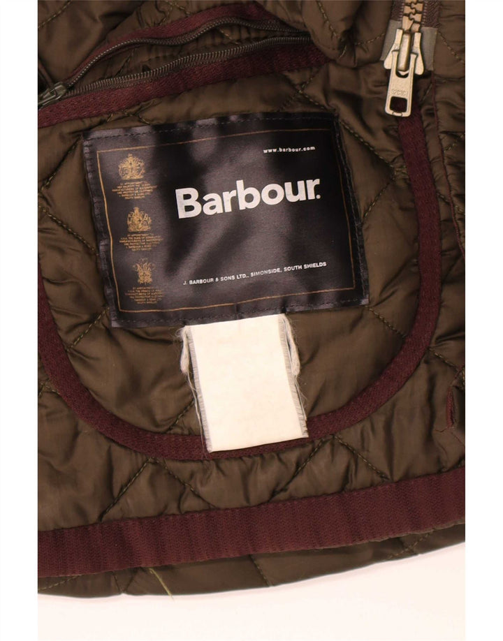 Jaqueta acolchoada masculina Barbour tamanho 42 XL verde colorblock