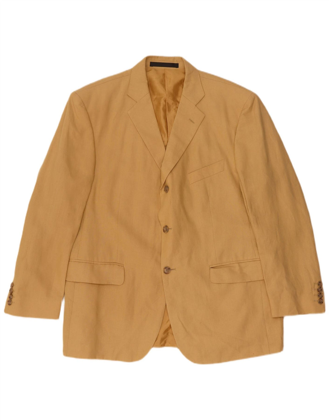 Jaqueta blazer masculina de 3 botões Marks & Spencer Reino Unido 42 linho bege grande