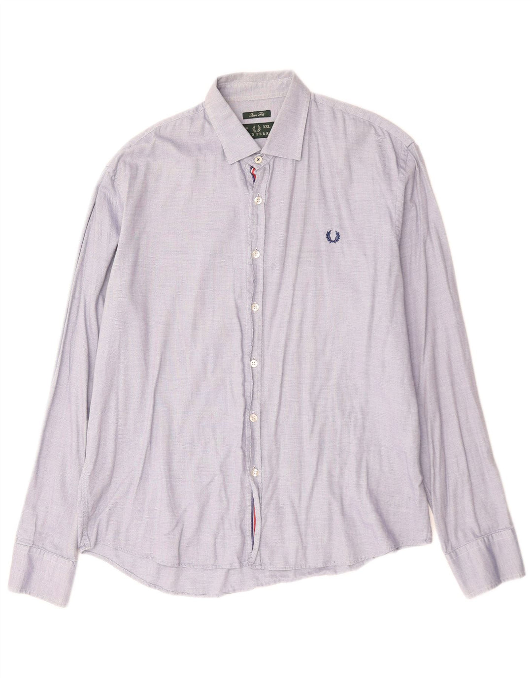 FRED PERRY Camisa masculina slim fit 2XL algodão azul