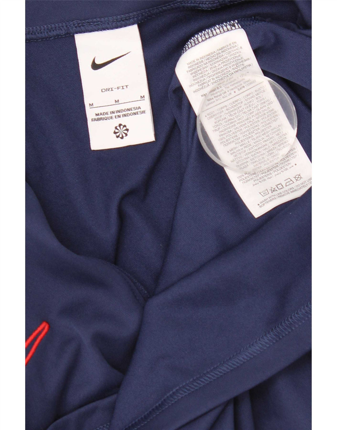 Nike Mens Dri Fit Pullover Treino Top Médio Azul Marinho Colourblock