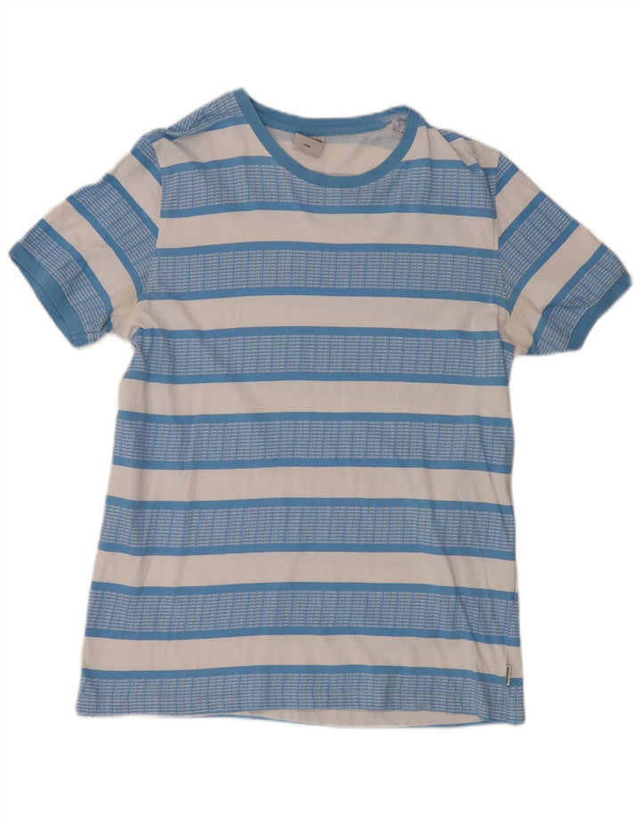 Camiseta masculina JACK & JONES grande listrada azul