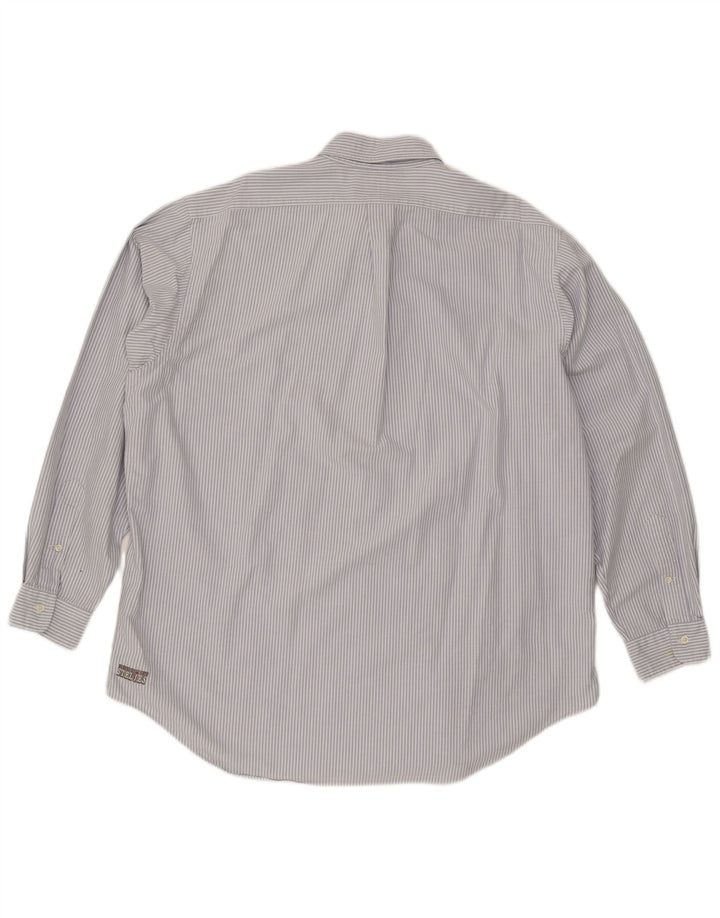 Camisa masculina Yarmouth RALPH LAUREN tamanho 17 XL algodão listrado azul