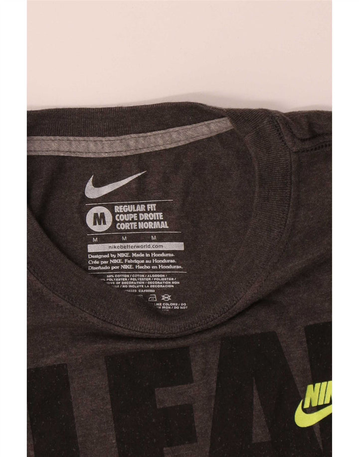 Camiseta Nike masculina regular fit gráfica top poliéster manchado cinza médio