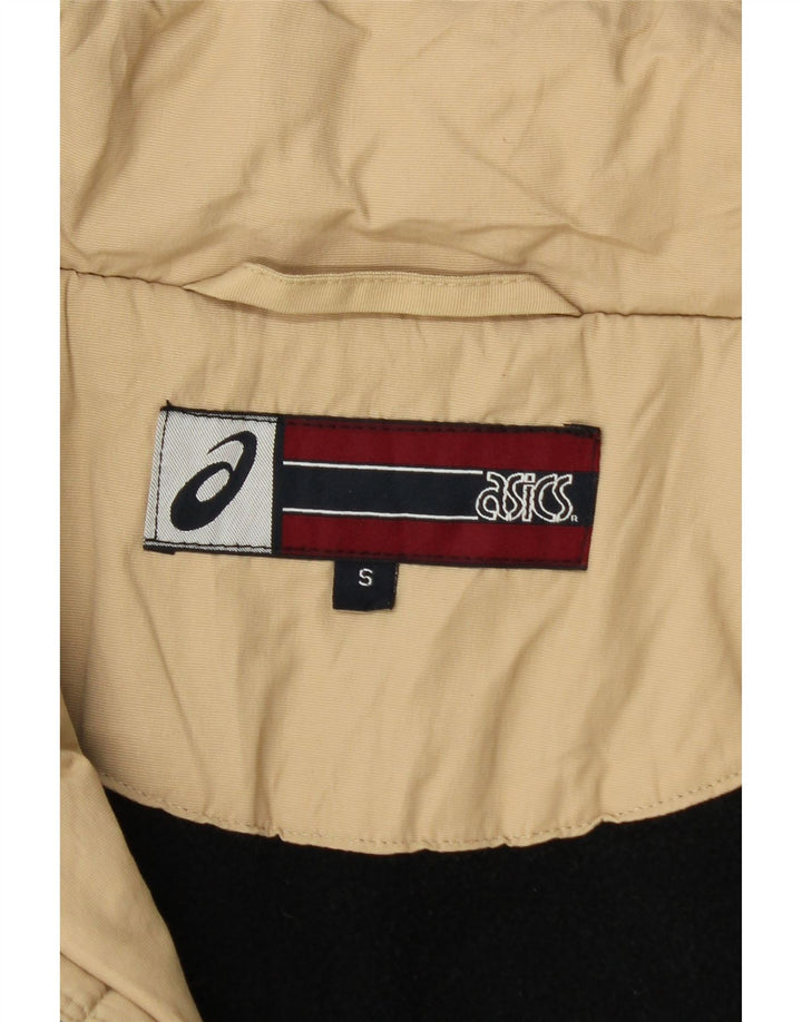 Jaqueta corta-vento masculina ASICS com capuz UK 36 pequena poliamida bege