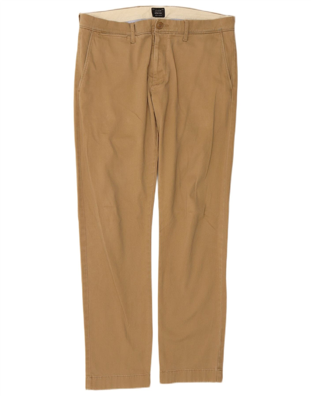 J. CREW Calça Chino Masculina Reta W31 L30 Algodão Bege