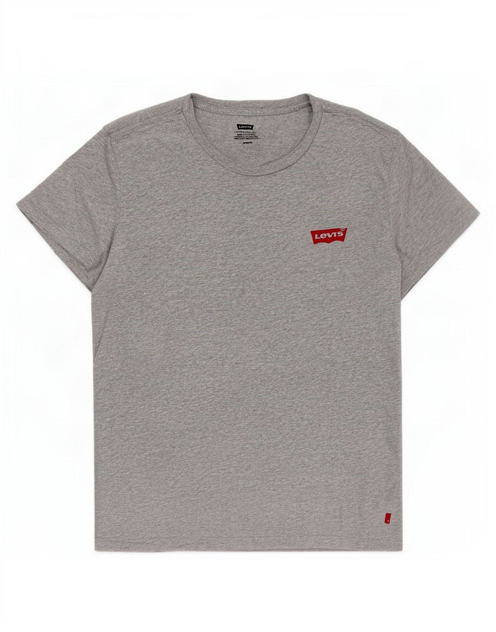 Camiseta masculina Levi's Top cinza médio algodão manchado