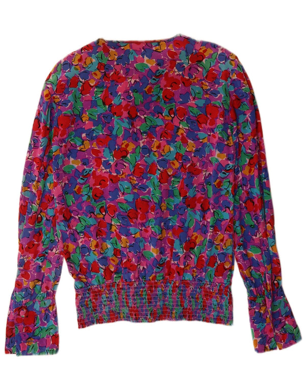 Blusa feminina Adrianna Papell UK 12 média floral multicolorida