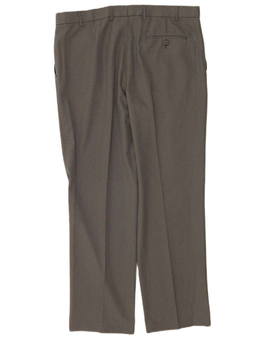 Calça masculina de ajuste regular Marks & Spencer W38 L31 poliéster cinza