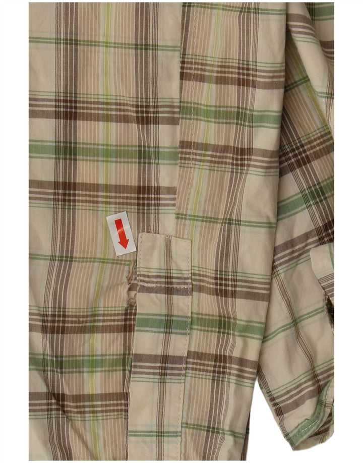 Camisa masculina Quiksilver de algodão xadrez verde médio