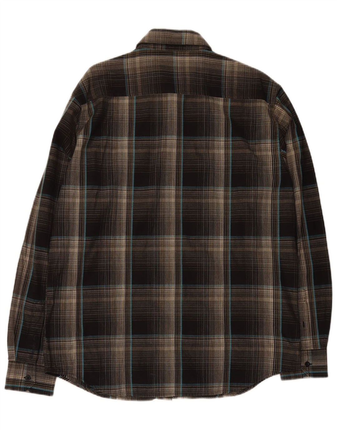 Camisa masculina WRANGLER grande algodão xadrez marrom