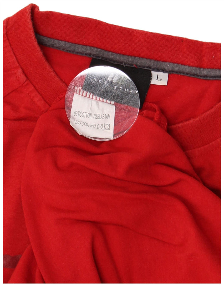 Camiseta gráfica masculina HOT STUFF Top grande de algodão vermelho