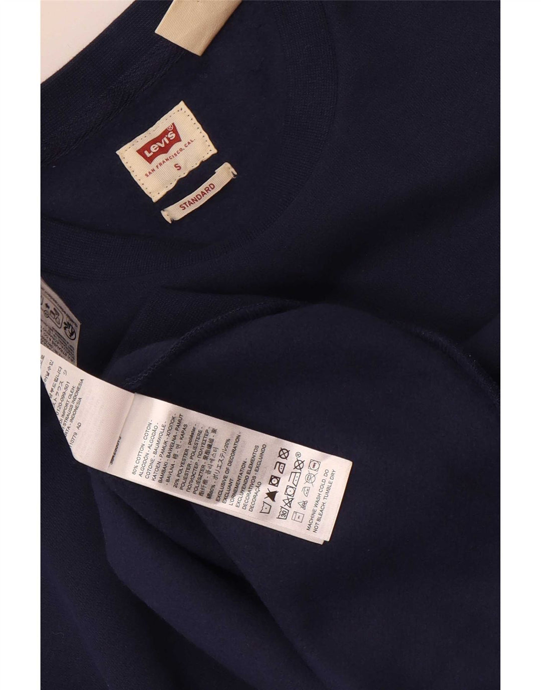 Moletom masculino Levi's Graphic Standard Fit pequeno azul marinho clássico