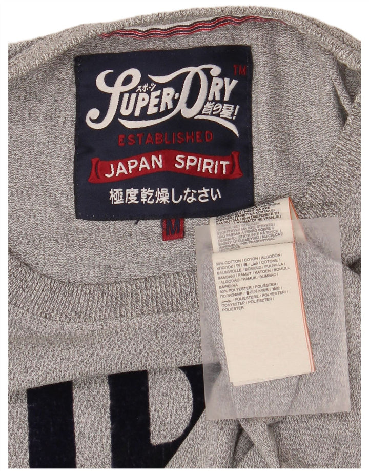 Camiseta masculina SUPERDRY com estampa gráfica cinza médio algodão