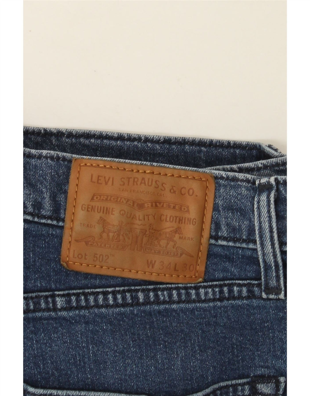 LEVI'S Masculino 502 Tapered Jeans W34 L30 Azul Algodão