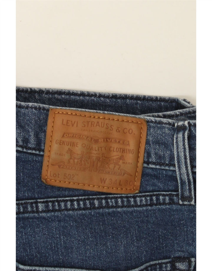LEVI'S Masculino 502 Tapered Jeans W34 L30 Azul Algodão