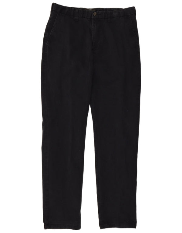 Calça chino reta masculina Marks & Spencer W34 L33 algodão azul marinho