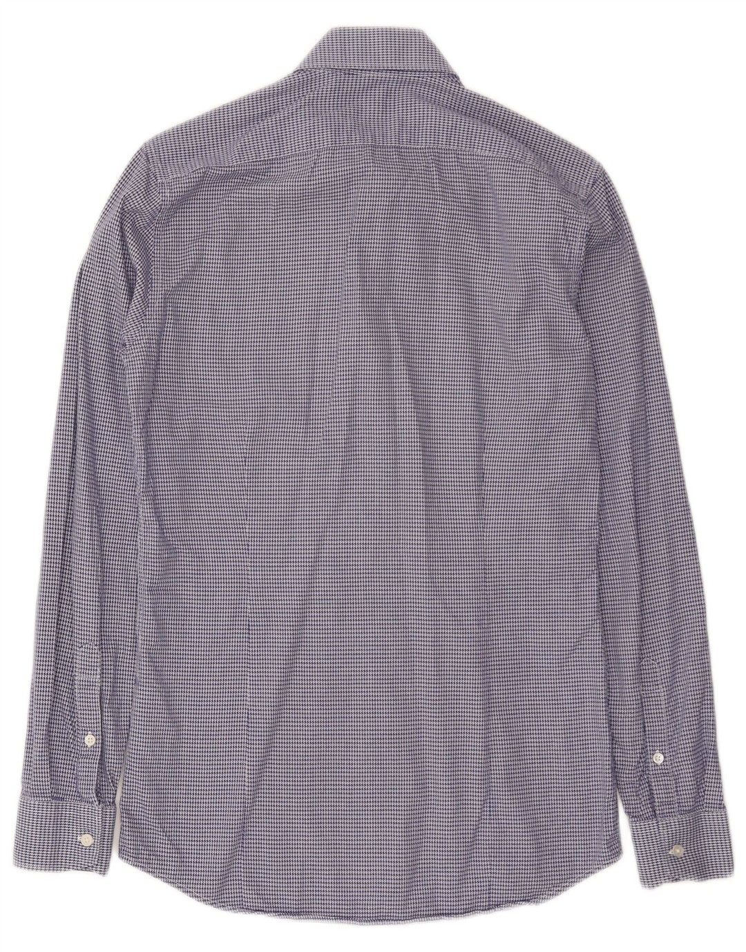 Camisa masculina Reiss Slim Fit XS azul houndstooth algodão