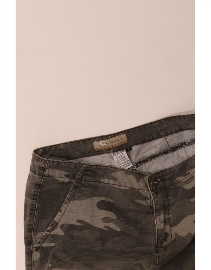 Calça cargo masculina O'NEILL reta grande W36 L29 algodão camuflado cáqui