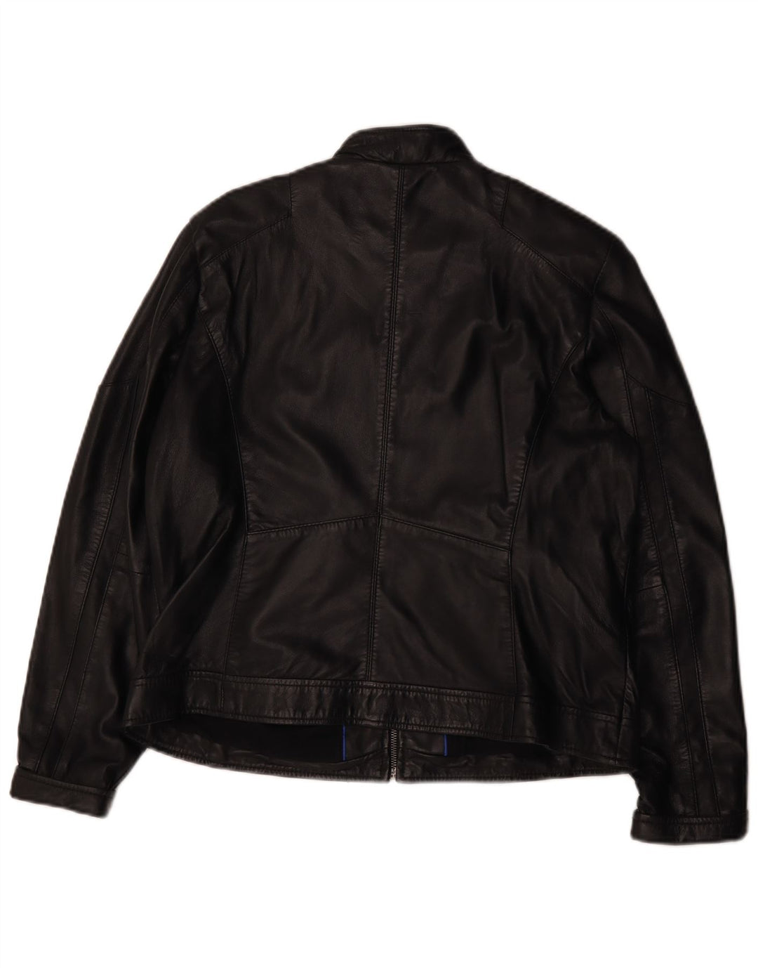 Jaqueta de couro feminina vintage IT 44 couro preto médio