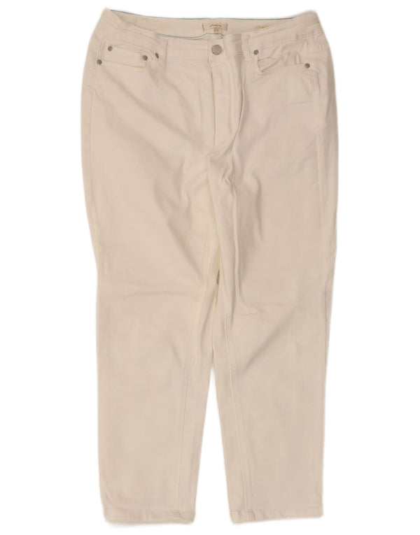 Joules Calça feminina reta casual Reino Unido 16 grande W34 L25 algodão branco