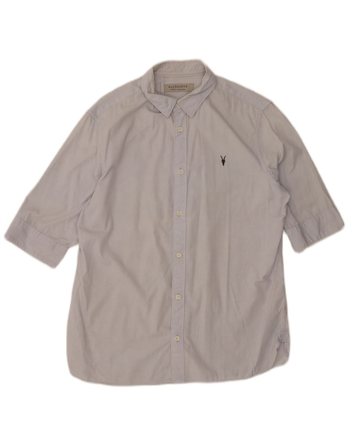 Camisa masculina de manga curta ALL SAINTS algodão azul grande