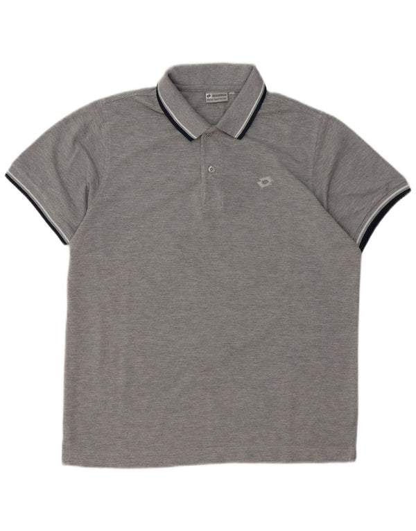Camisa polo masculina Lotto algodão cinza médio
