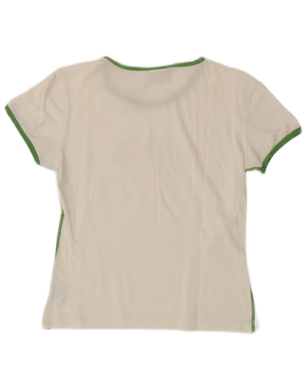 Camiseta feminina estampada Champion UK 14 grande algodão branco