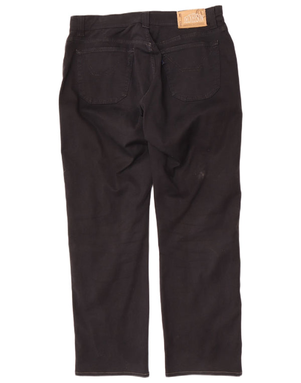 Calça masculina reta casual Jeckerson W40 L31 algodão colorblock preto