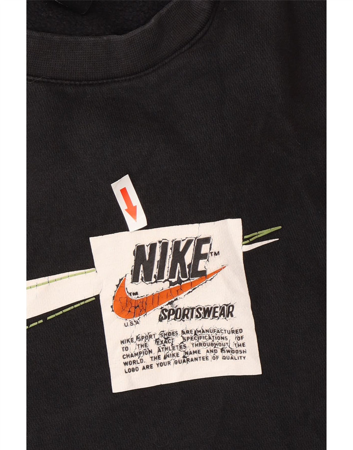 Nike masculino gráfico moletom jumper médio algodão preto