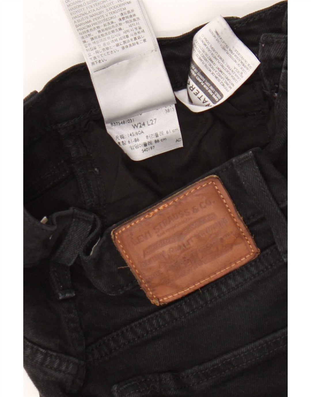 Jeans feminino Levi's Ribcage Straight W24 L27 algodão preto