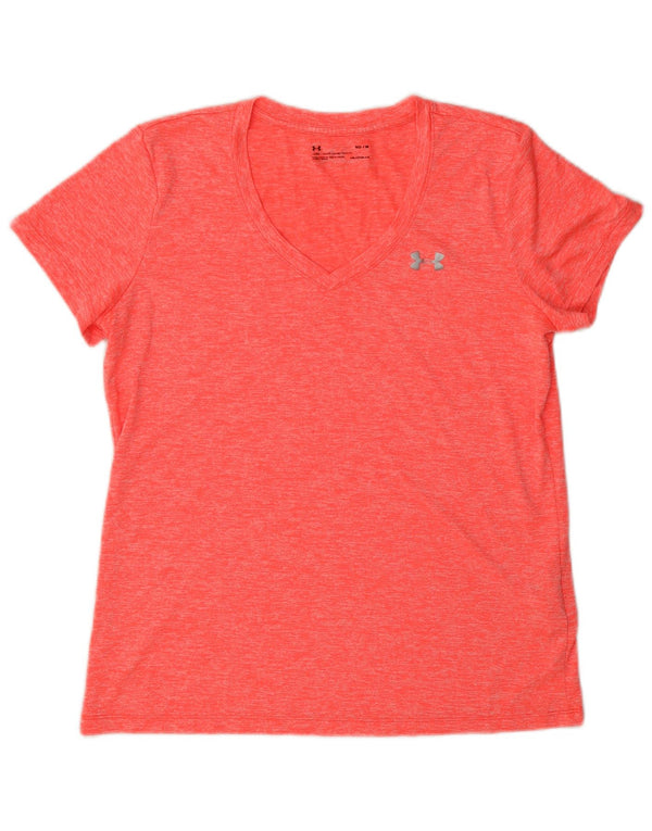 Camiseta feminina Under Armour Heat Gear Top UK 14 médio rosa manchado