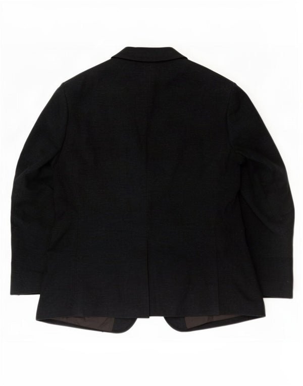 Jaqueta blazer masculina de 2 botões Marks & Spencer Reino Unido 46 XL algodão preto