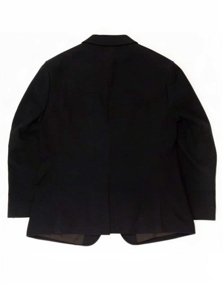 Jaqueta blazer masculina de 2 botões Marks & Spencer Reino Unido 46 XL algodão preto