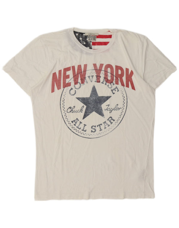 Camiseta Converse Mens Chuck Taylor Graphic Top Grande Algodão Branco