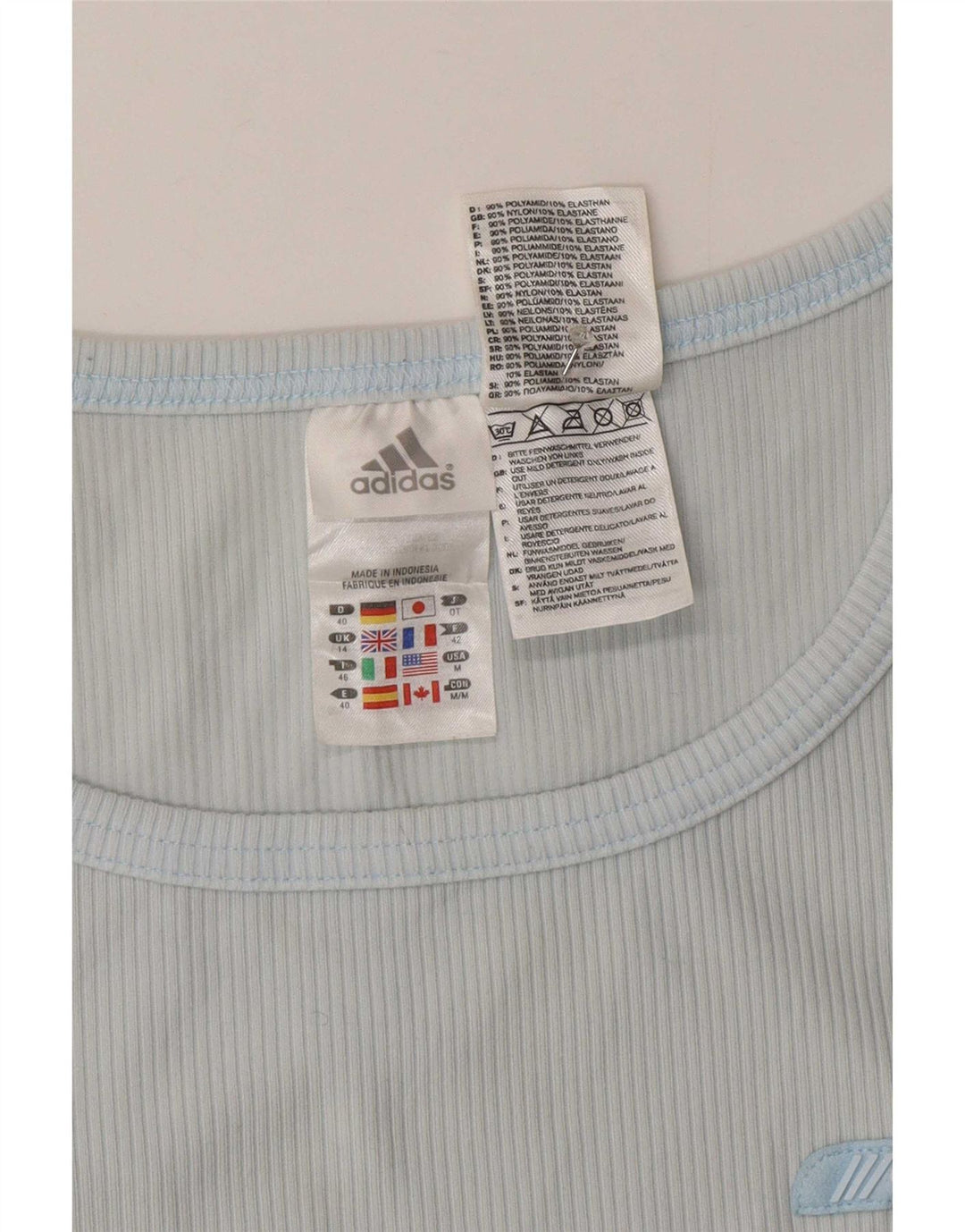 Adidas Womens Vest Top UK 14 Médio Azul Nylon