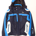 Jaqueta de esqui masculina com capuz Brugi grande poliamida colorblock azul