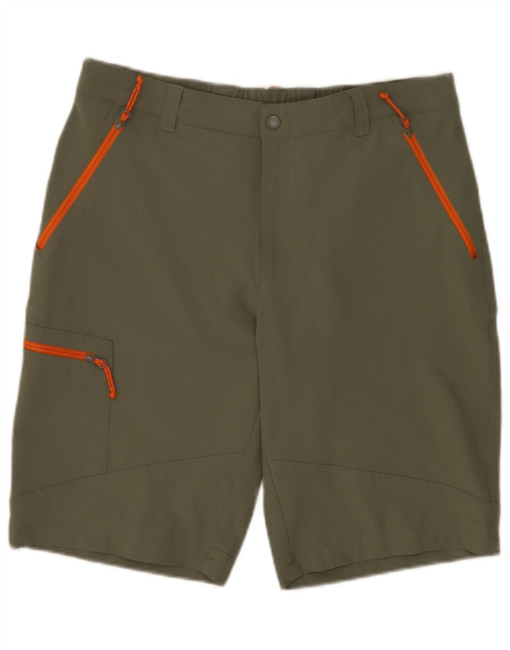 Columbia Mens Omni-Shield Cargo Shorts W34 Grande Poliéster Cáqui